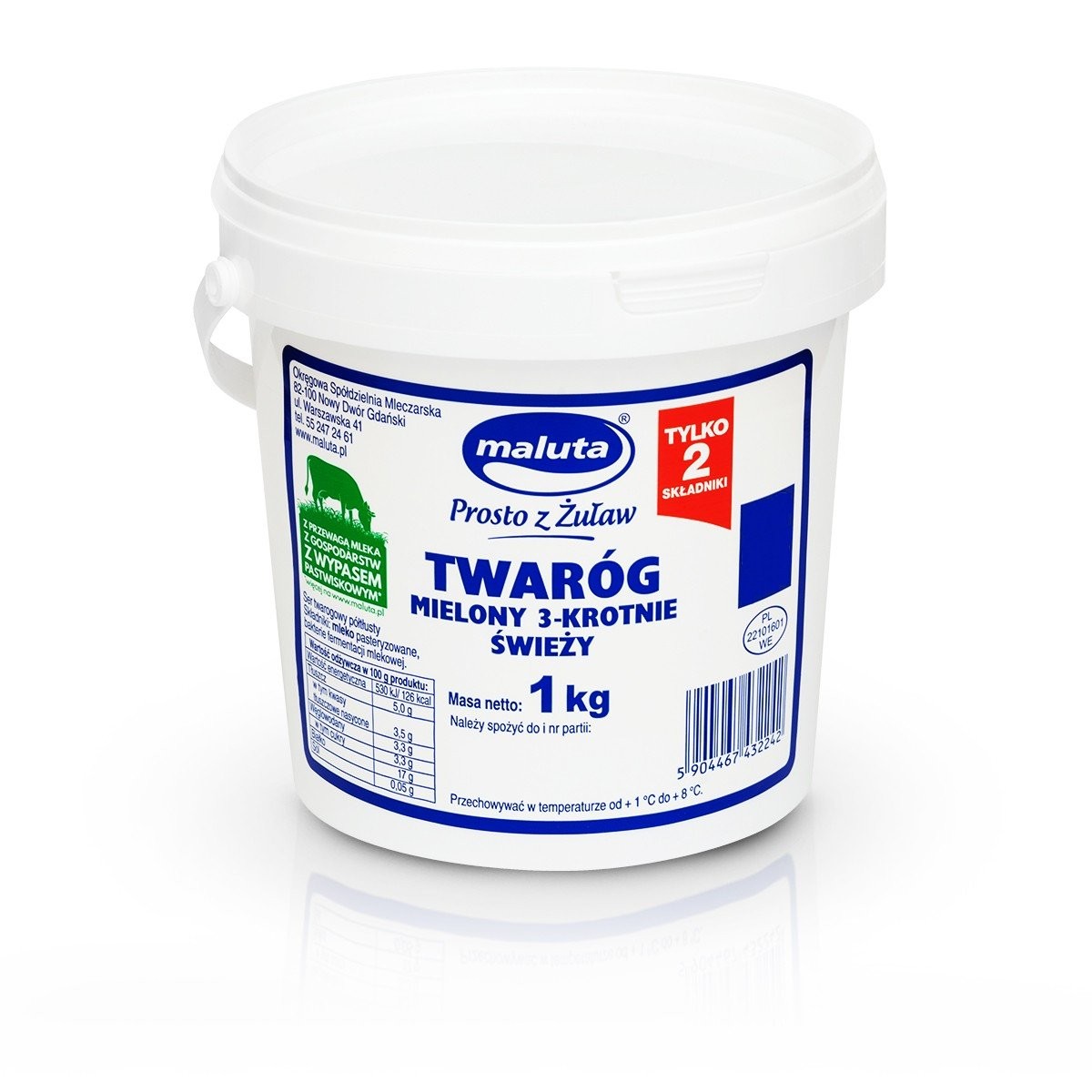 Twaróg półtłusty mielony wiaderko 1kg