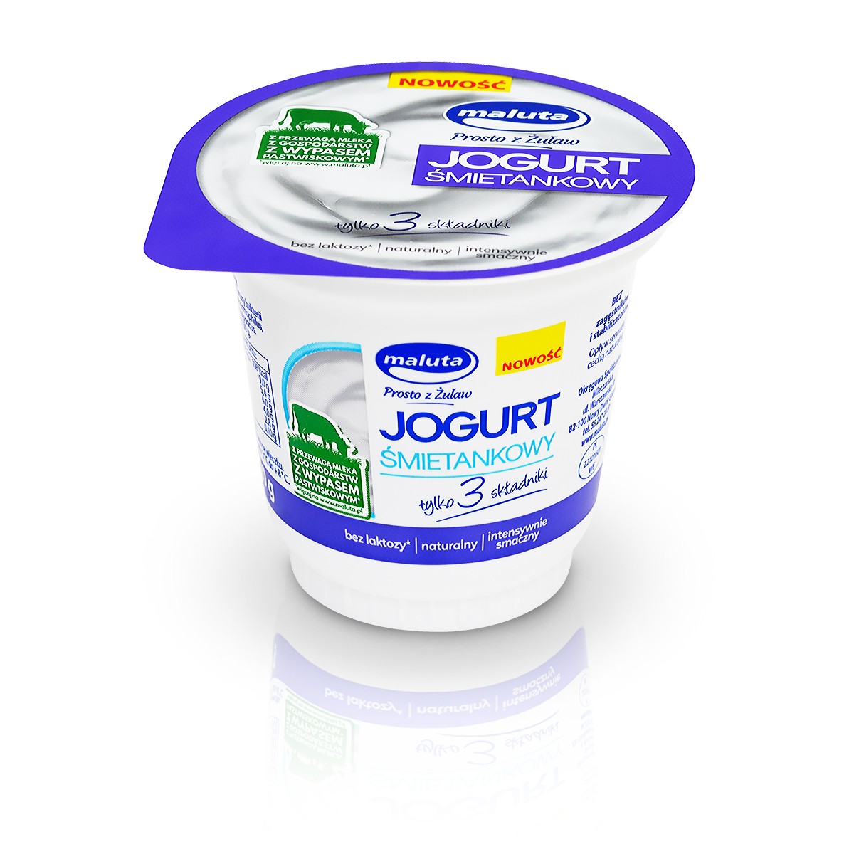 Jogurt naturalny śmietankowy 9%tł. 220g bez laktozy